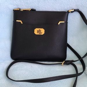 Lauren Ralph Lauren black tiny crossbody with gold